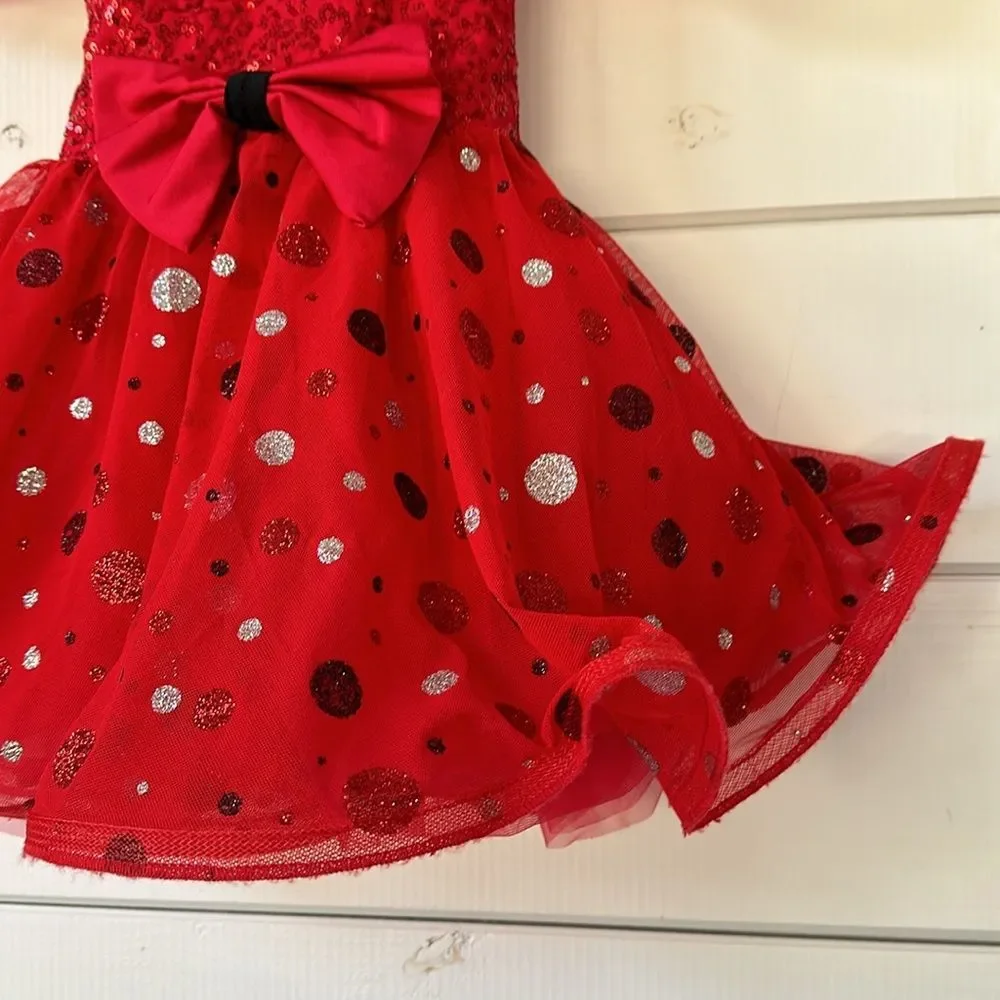 Weissman Showtime A Bluebird On Your Windowsill Dance Costume SC Red Polka Dot